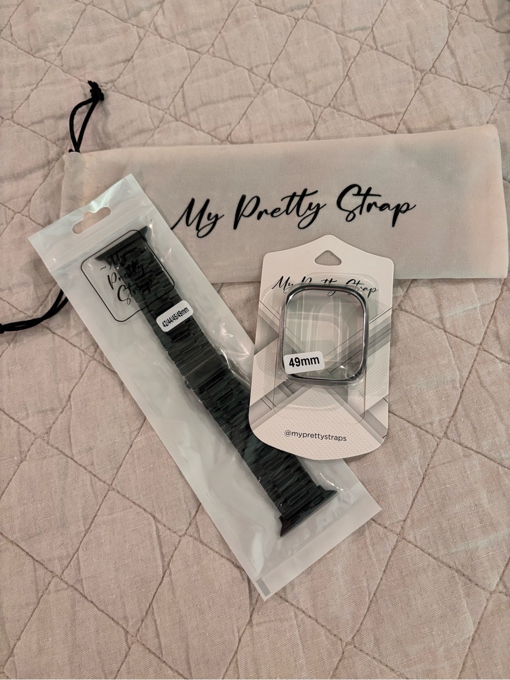 My Pretty Strap 49mm Black Watch Band & Case NEVER BEEN OPENED